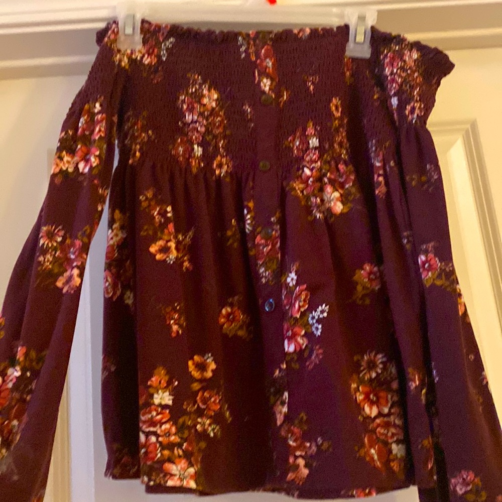 Womens Long Sleeve Off the Shoulder Top